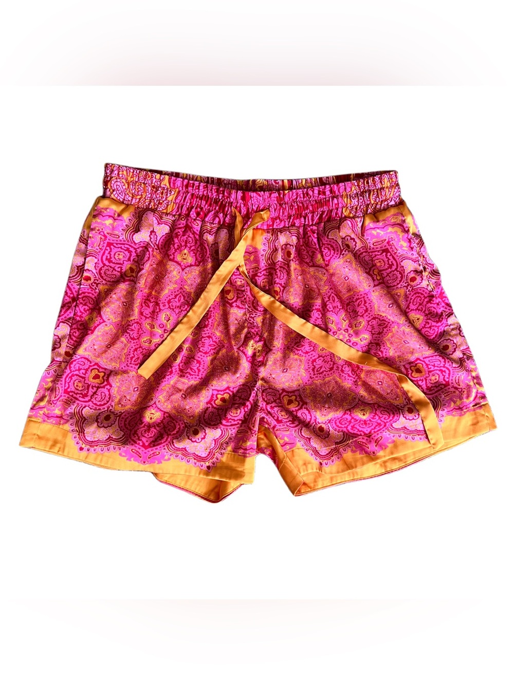 Vibrant Pink & Orange Paisley Shorts